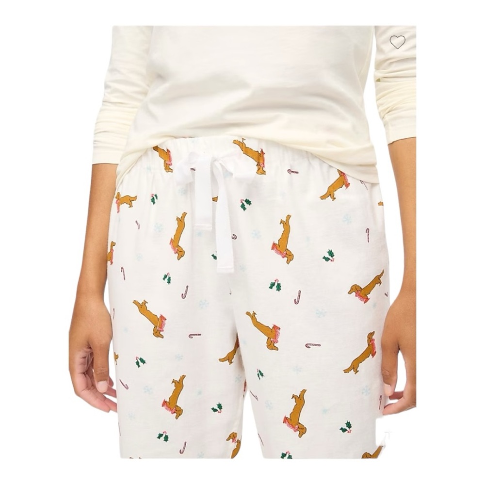 NWT J Crew Pup Printed Flannel Pant